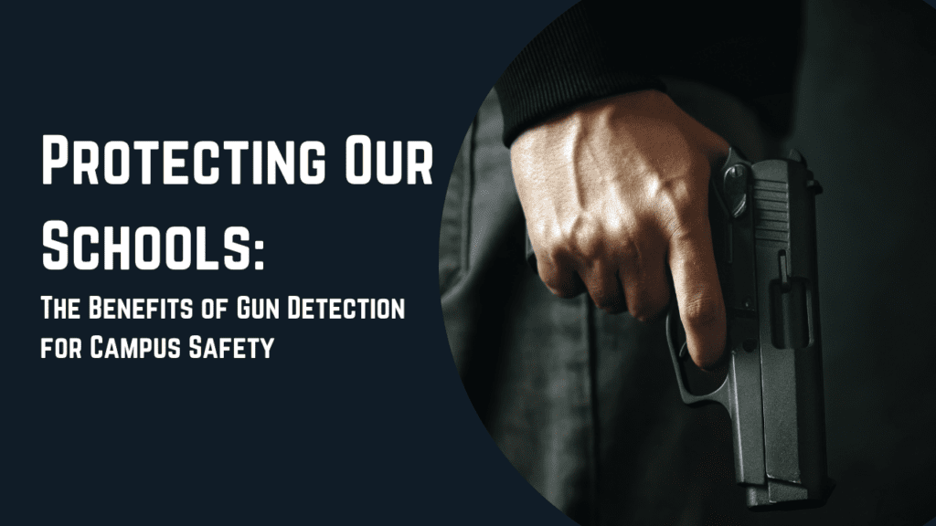 Discover the transformative power of gun detection technology in our blog post 'Protecting Our Schools: The Benefits of Gun Detection for Campus Safety'. The title graphic illustrates a man's hand subtly holding a gun by his side, reinforcing the importance of advanced surveillance in detecting potential threats. Explore how MCC's solutions can offer enhanced safety and security measures in educational institutions. Arm your school with knowledge and technology to safeguard our future generations.