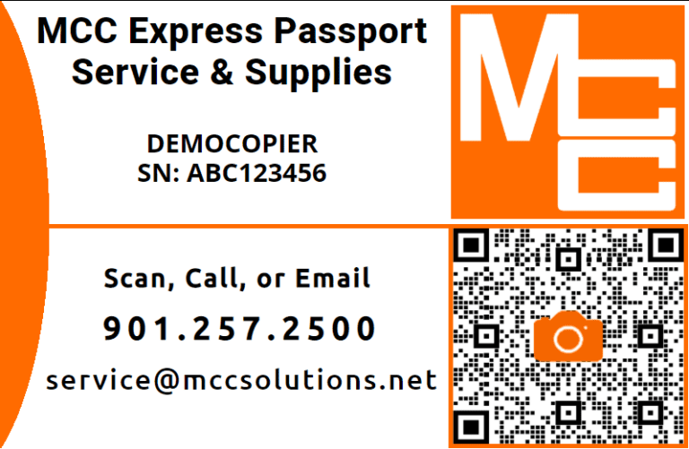 MCC Express Passport demo card image - The MCC Express Passport makes service requests and supply orders easier