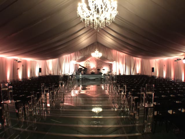 MCC AV rental setup at a wedding event