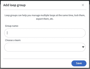 Loop group add screen
