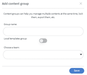 Create content group