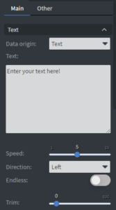 Mcc media scroll text options