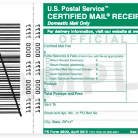 certified mail form